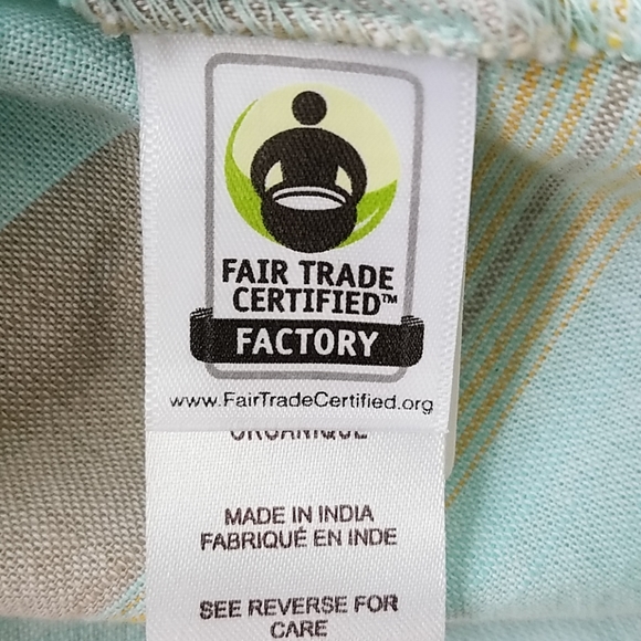 Aventura Blue/Tan Striped Fair Trade Organic Top - Picture 6 of 8